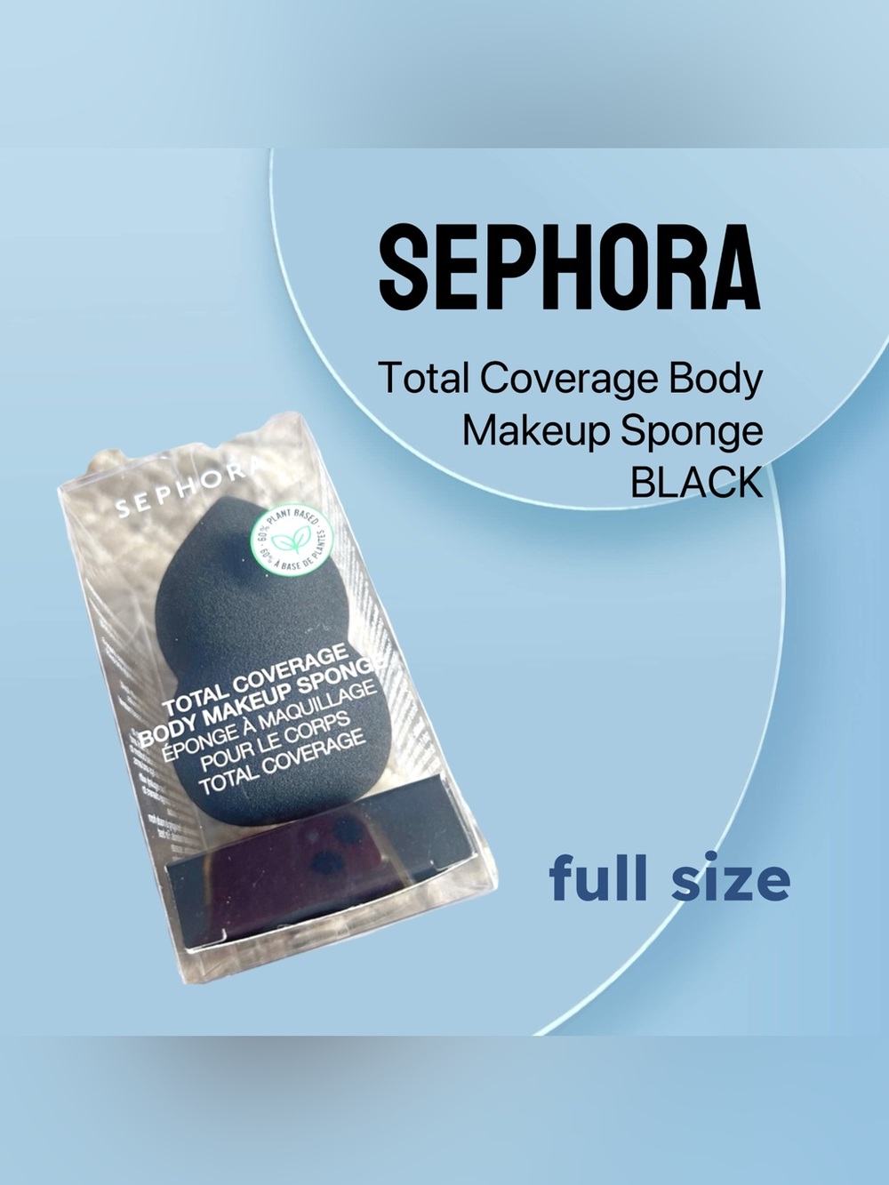 ⚡️🇫🇷🆕📦NIB SEPHORA |FULL| Flawless finish BLACK Total Coverage Body Makeup Sponge